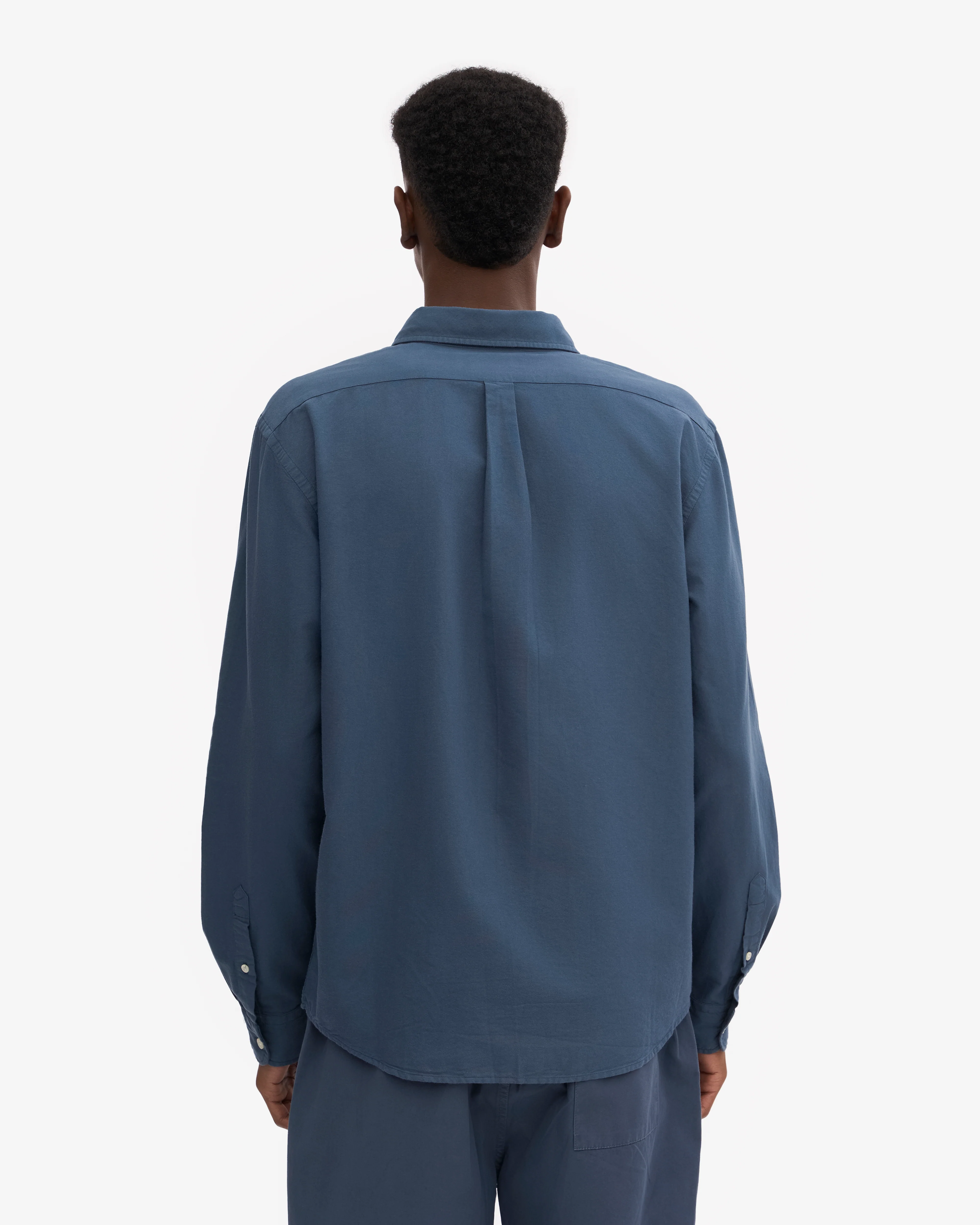 Organic Button Down Shirt - Petrol Blue