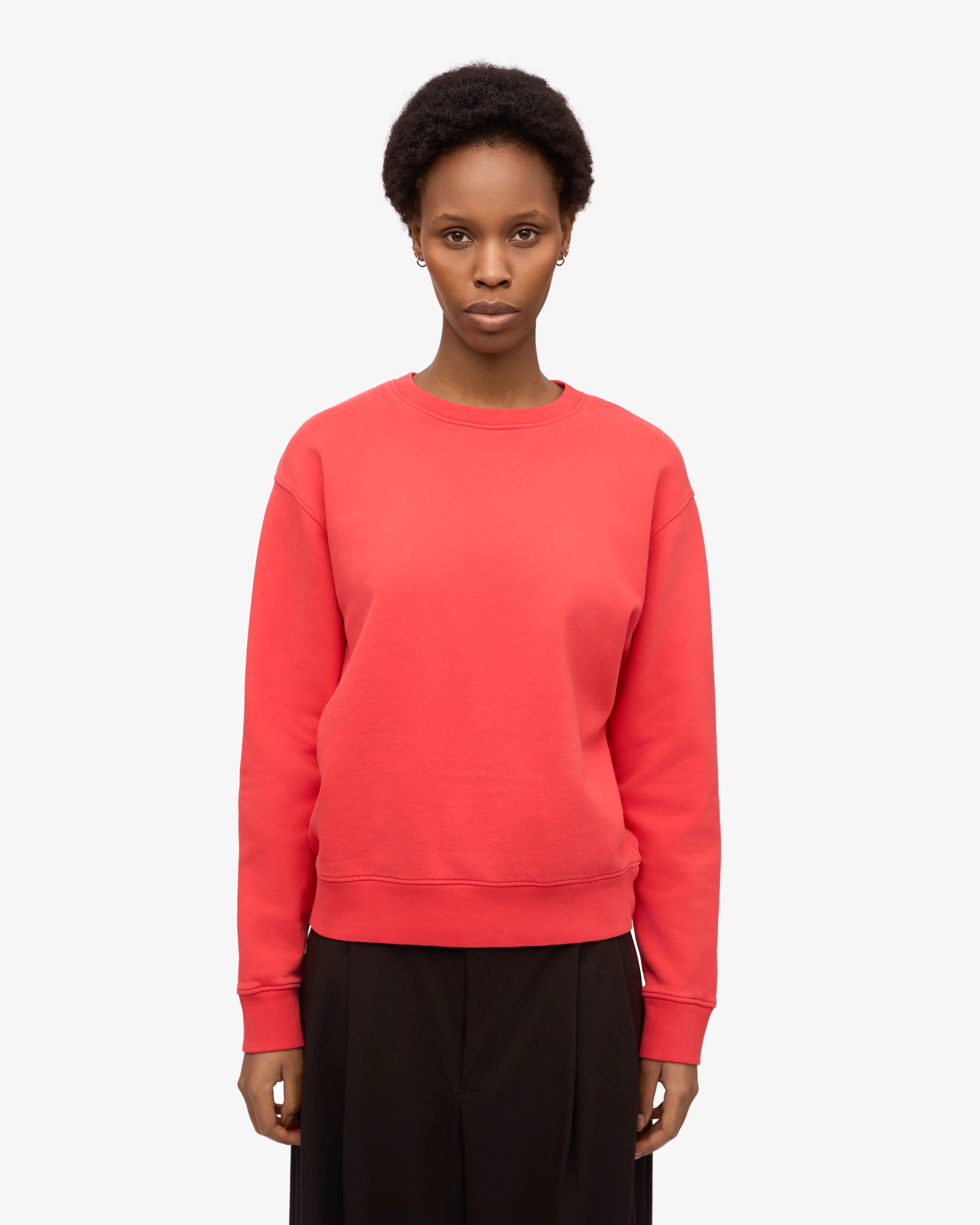 Women Classic Organic Crew - Red Tangerine