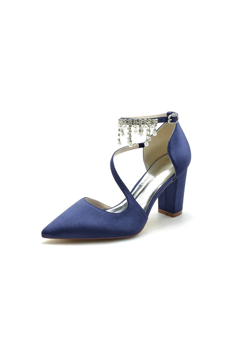 Pearl Tassel Block Heel Sandals