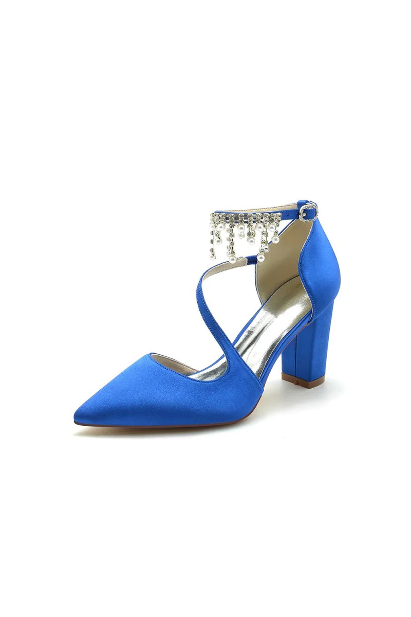 Pearl Tassel Block Heel Sandals