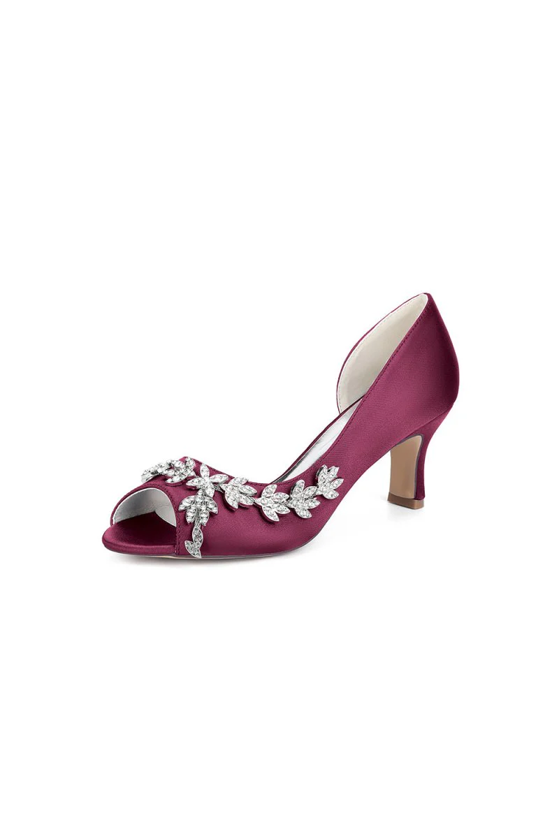 Royal Blue Satin High Heels with Intricate Silver Ornaments 36862-2A