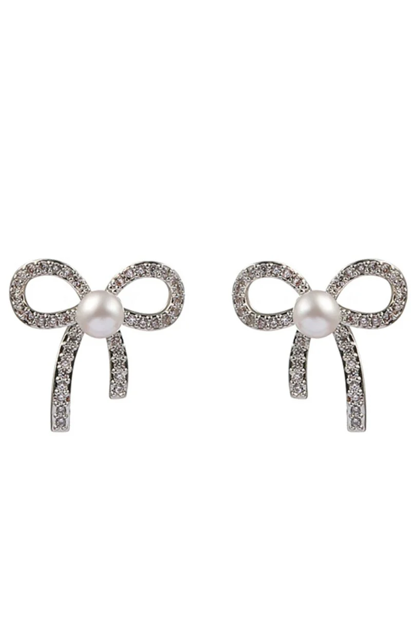 Beading Bows Pearl Earring