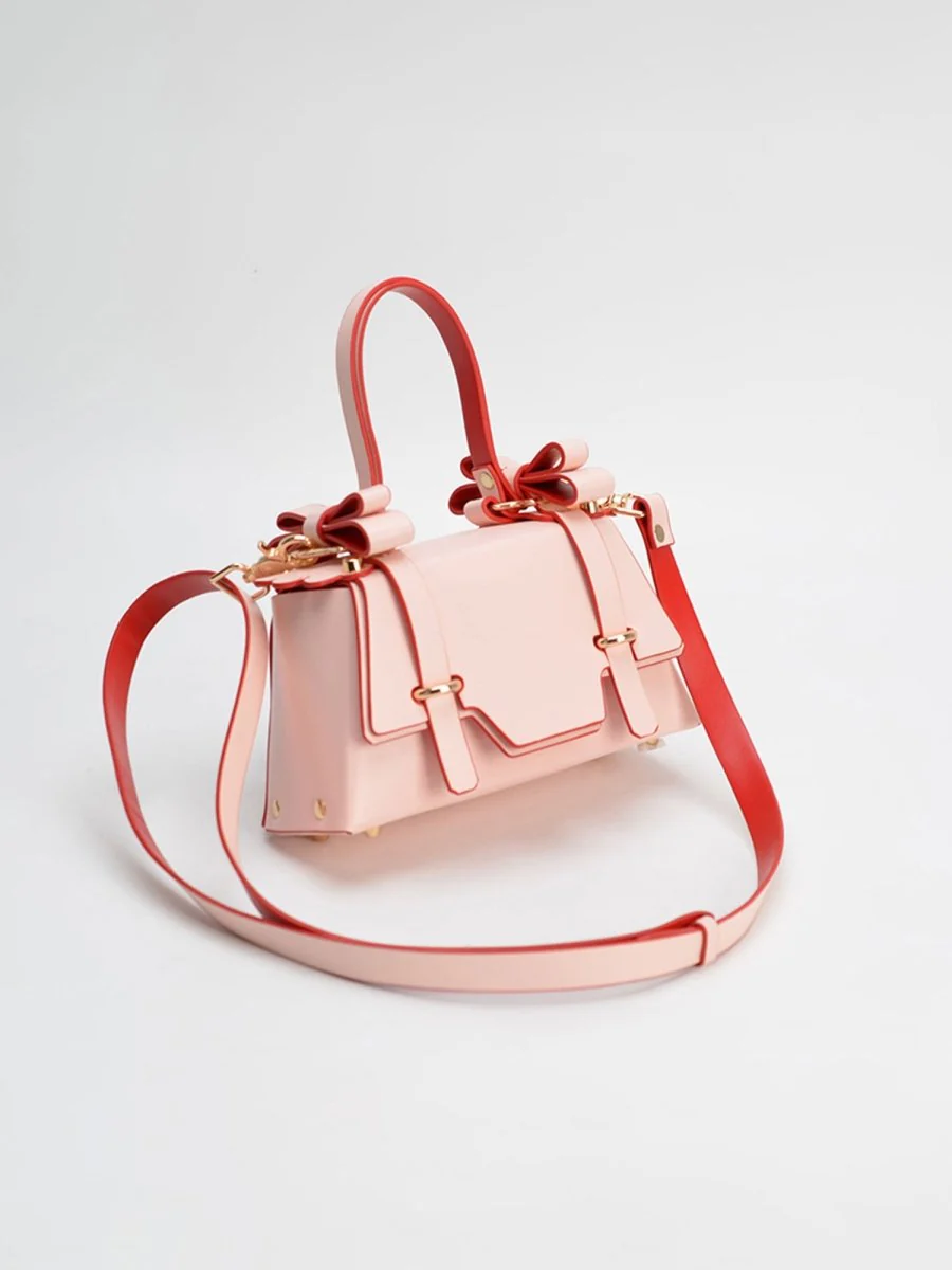 Women’s Bowknots Box Shoulder Bags in Vegan Leather