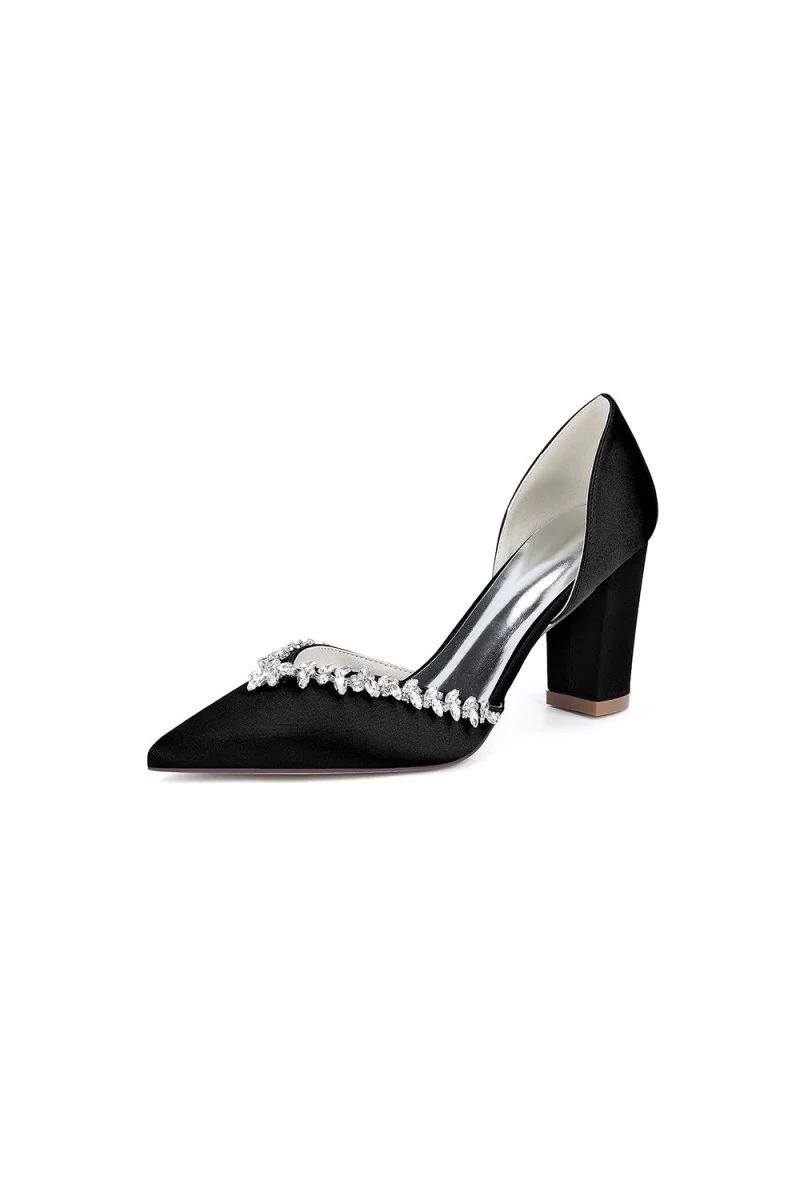 Fuchsia High Heels with Sparkling Crystal Embellishments