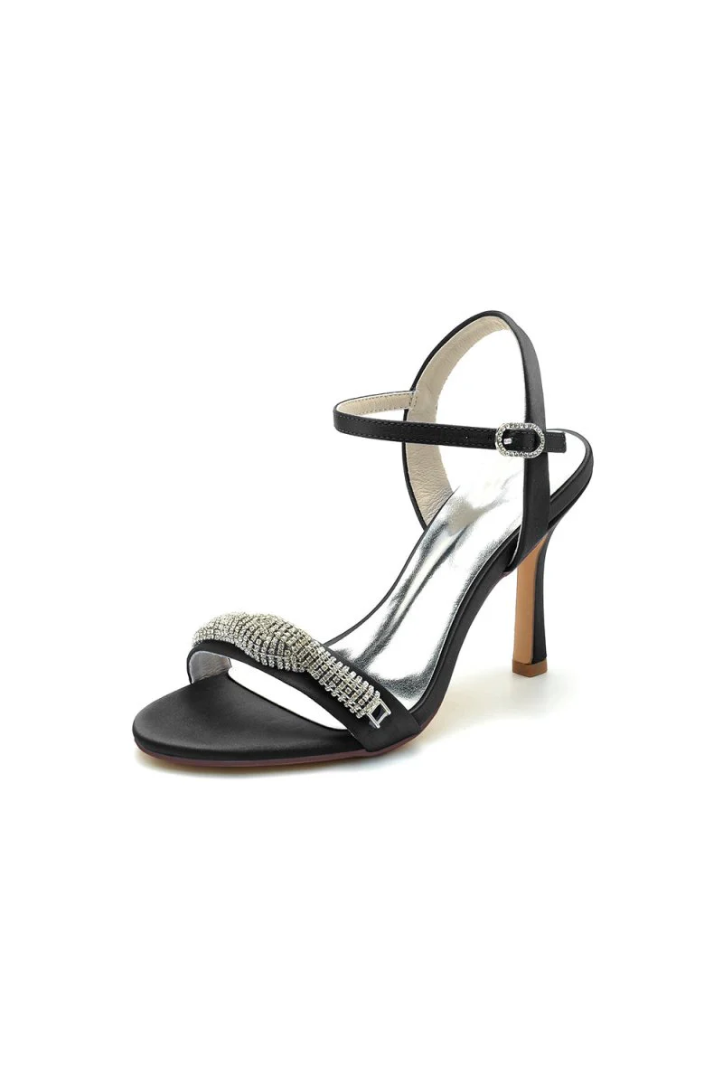 Ivory High Heels with Sparkling Crystal Embellishments