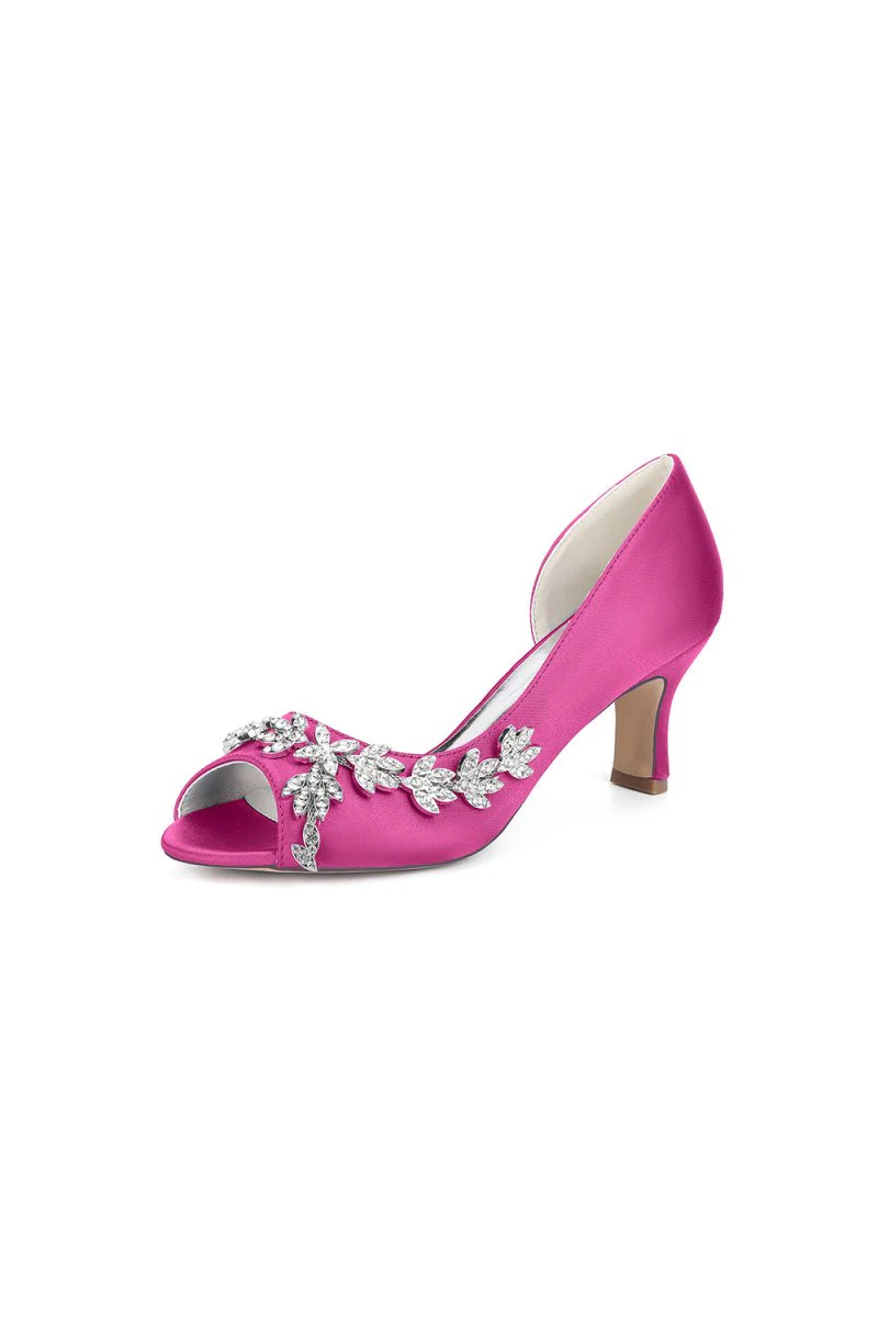 Royal Blue Satin High Heels with Intricate Silver Ornaments 36862-2A