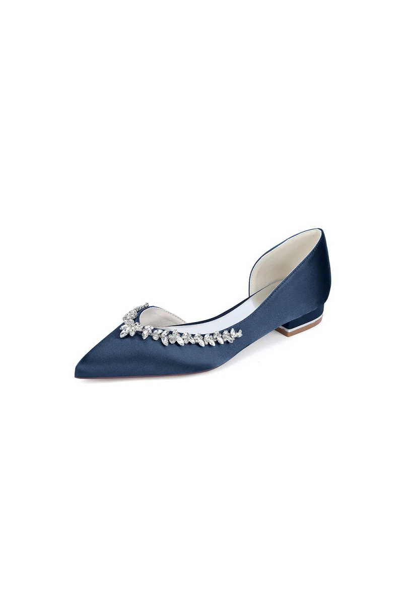 Silver Satin High Heels with Crystal Embellishments 18448-11YK