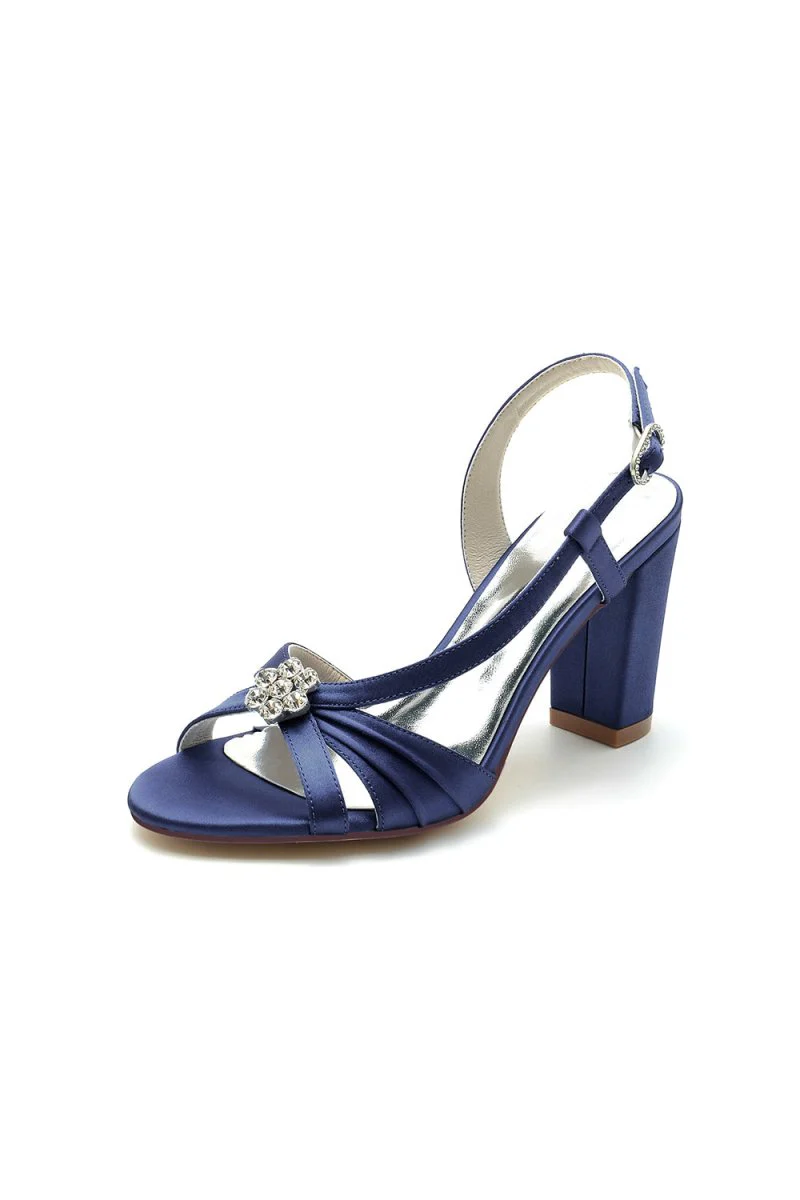 Slingback Strap Open Toe Block Heels