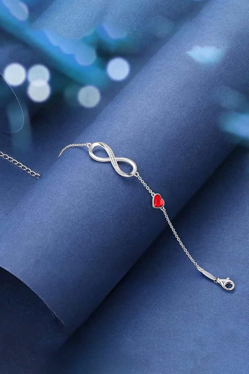 Red Chain Bracelets with Birthstone