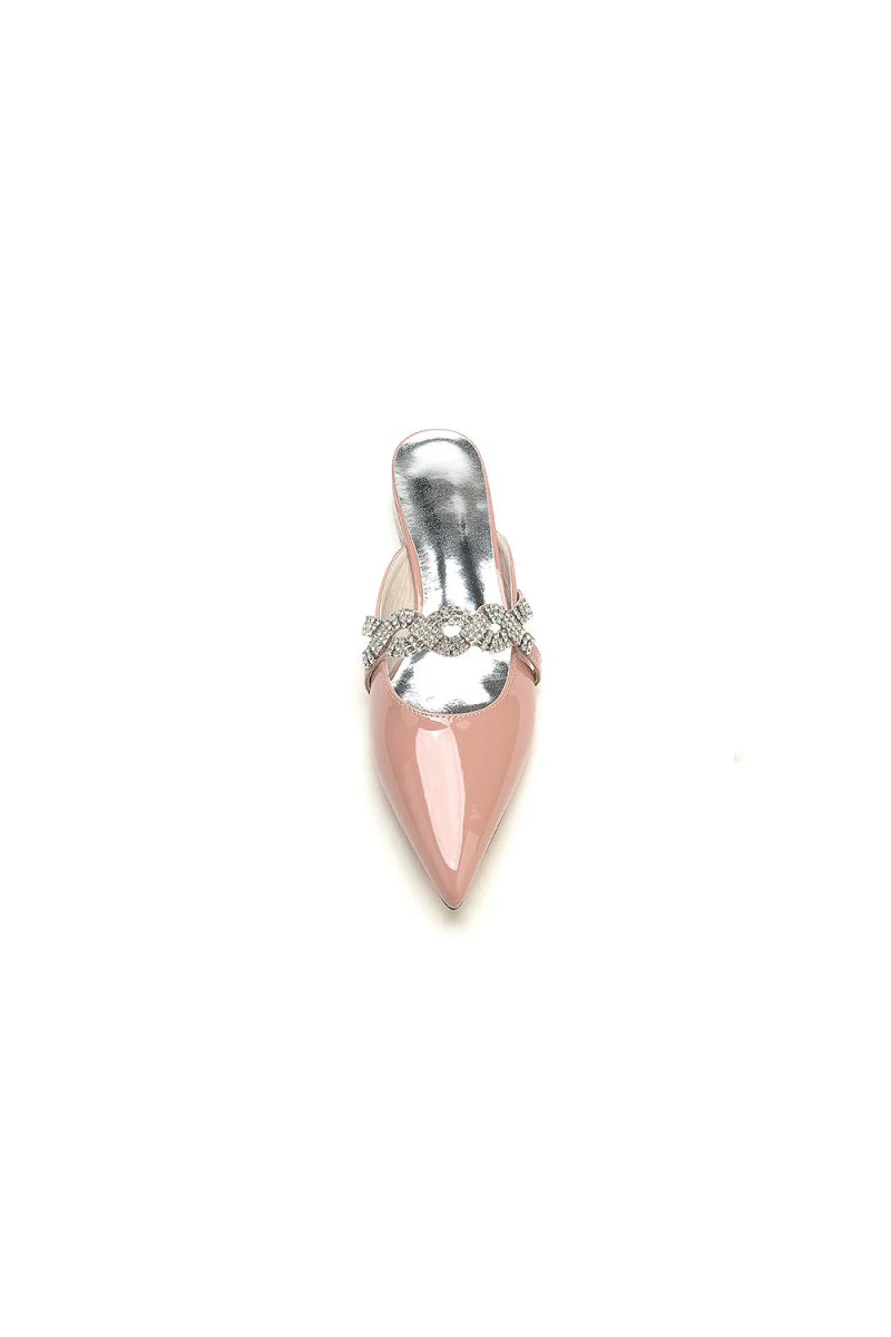 High Heels Nude Pink with Silver Embellishments