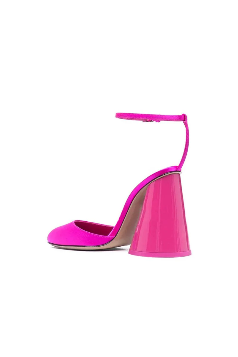Green Ankle Strap Block Heel Sandals