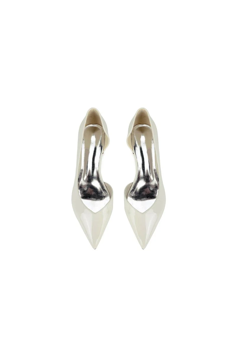 Burgundy Pointed-Toe Flats with a Sleek Finish