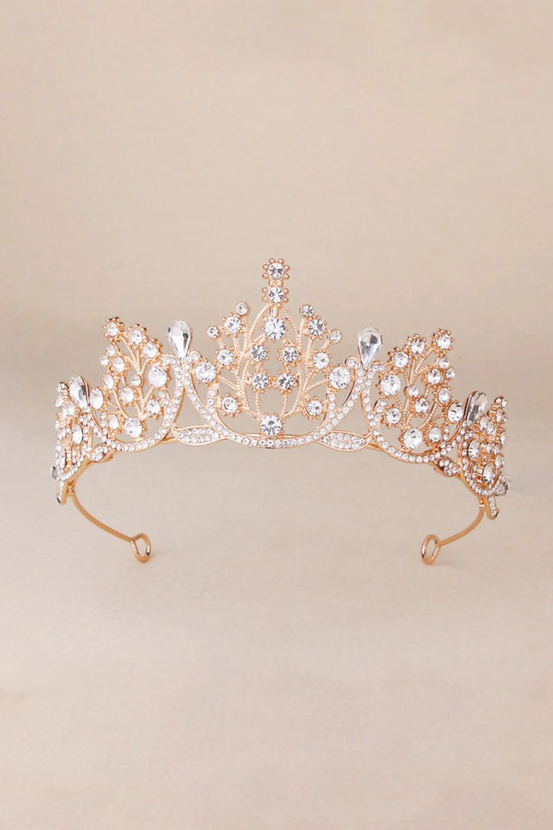 Bronze Princess Rhinestone Crowns for Women
