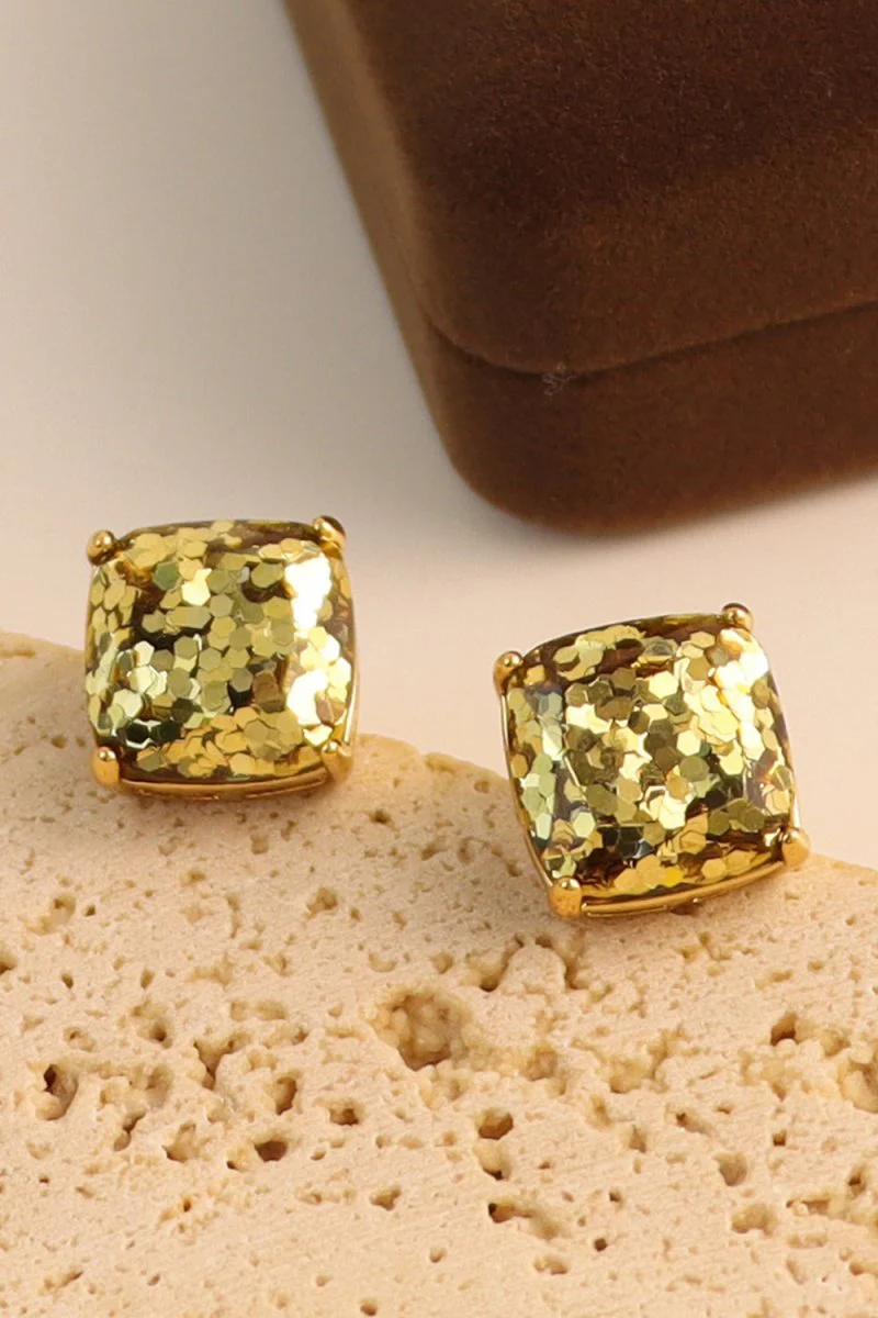 Gold Mini Square Studs