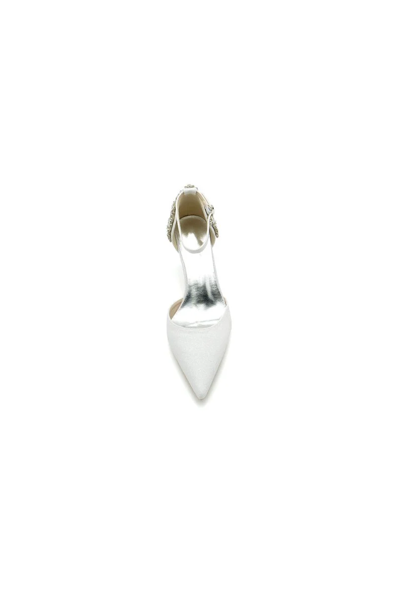 Ankle Strap Wedding Shoes with Rhinestone
