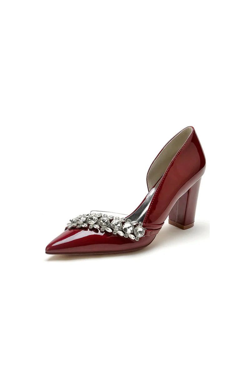 Black High Heels with Crystal Embellishments