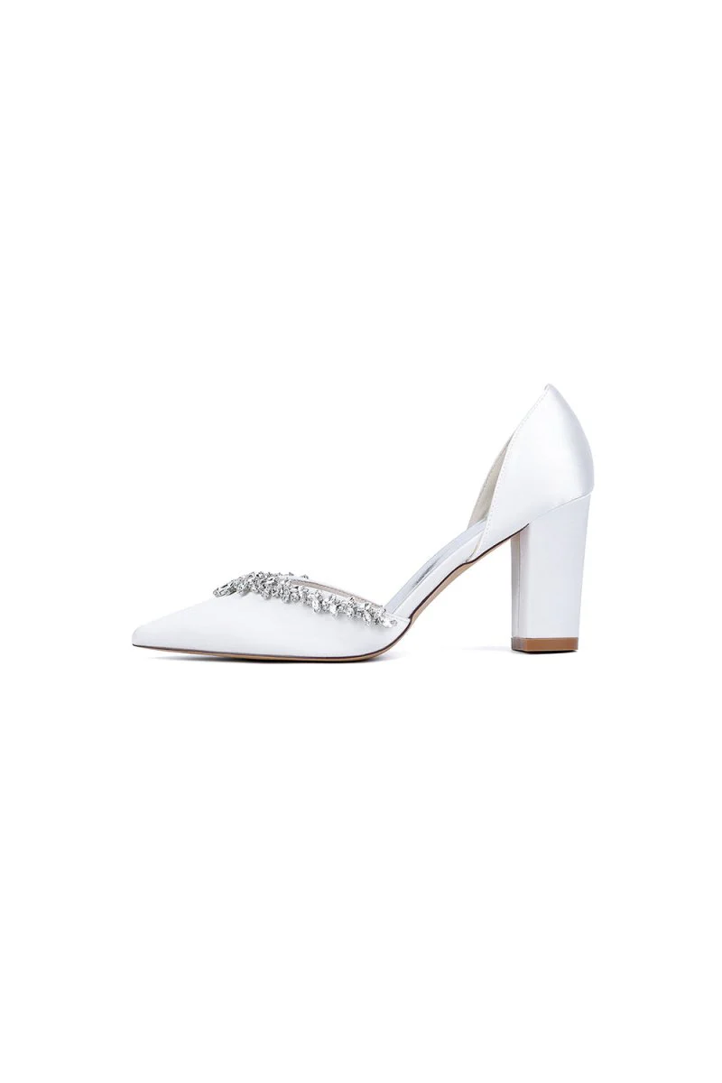 Fuchsia High Heels with Sparkling Crystal Embellishments