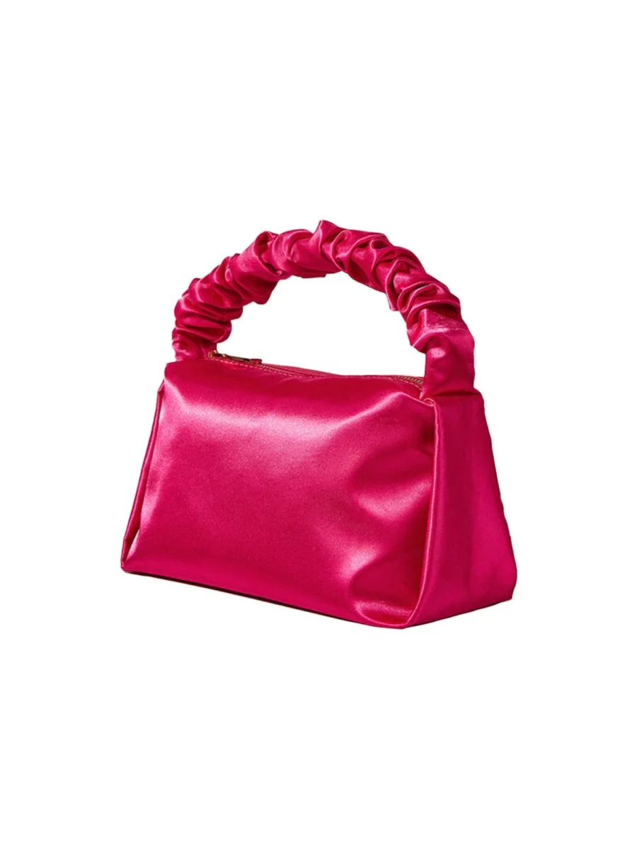 Women’s Hot Pink Slouchy Handle Clutch Bags in Satin