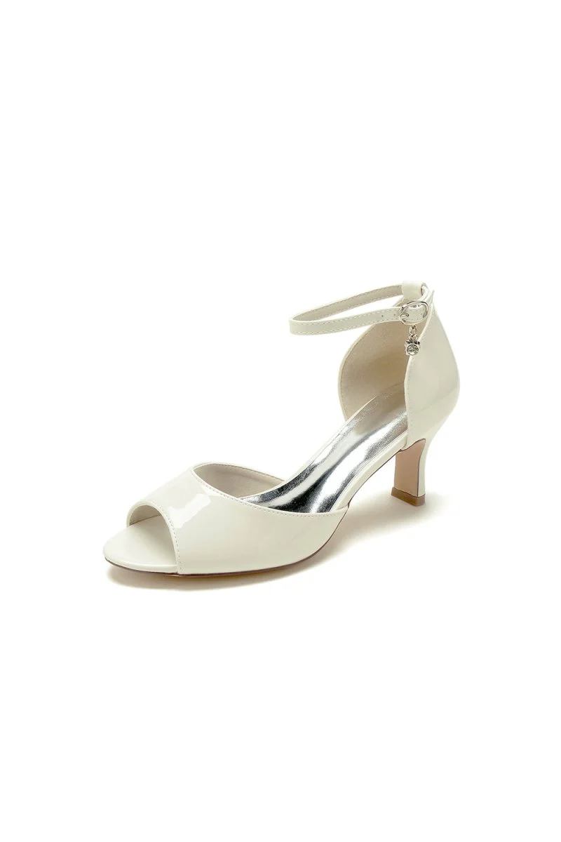 Peep Toe Ankle Strap Buckle Wedding Shoes