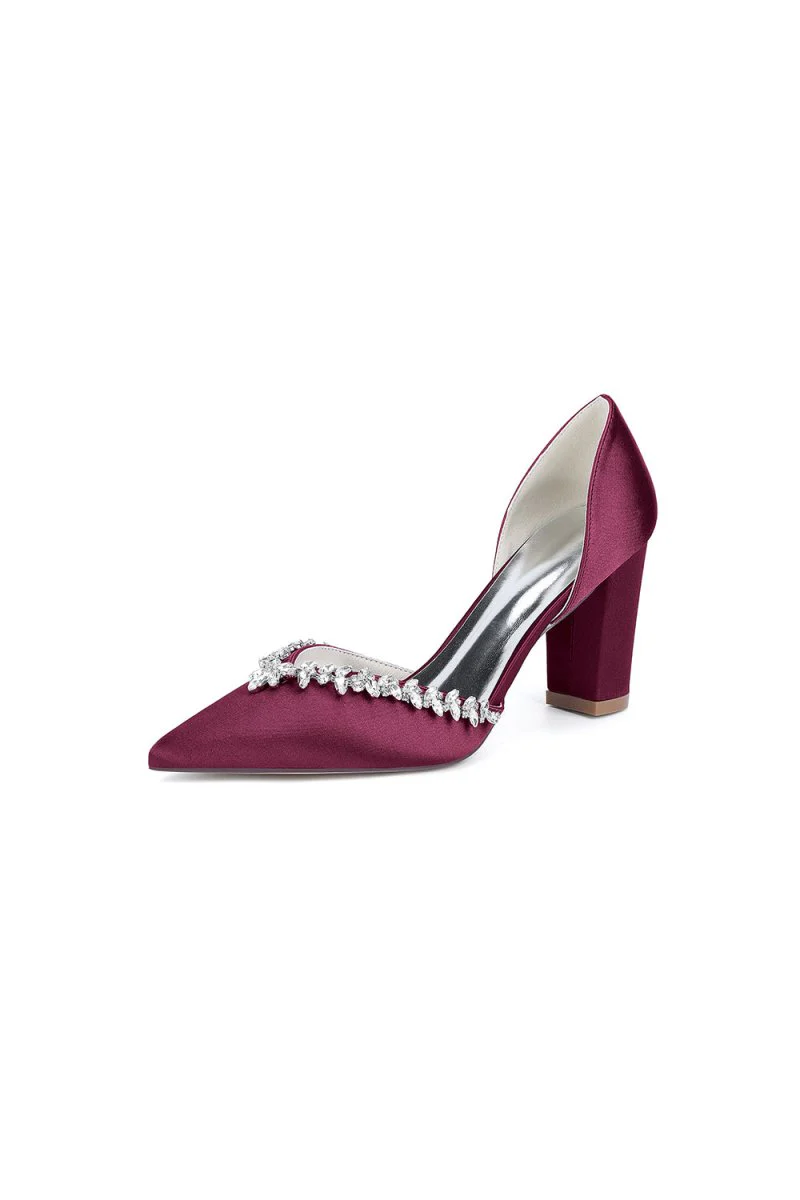 Fuchsia High Heels with Sparkling Crystal Embellishments