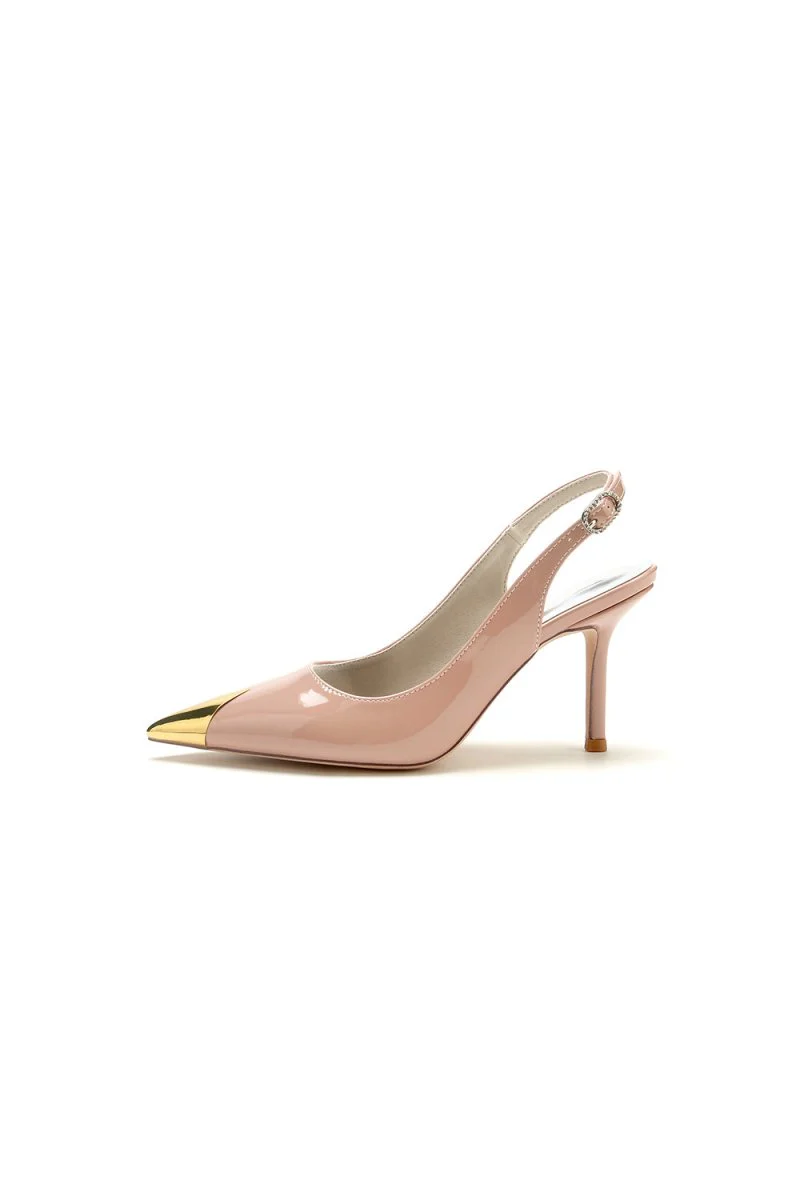Glitter Crystal Wedding Shoes with Slingback Strap