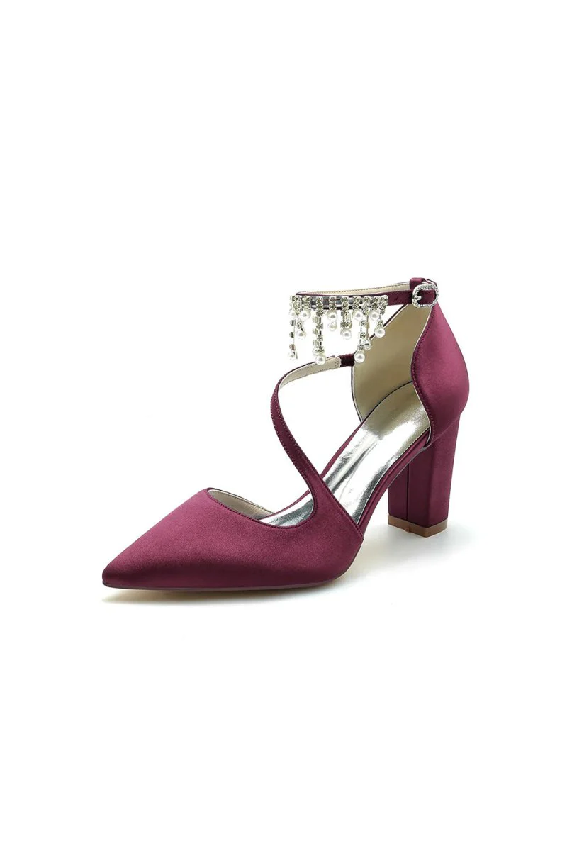 Pearl Tassel Block Heel Sandals