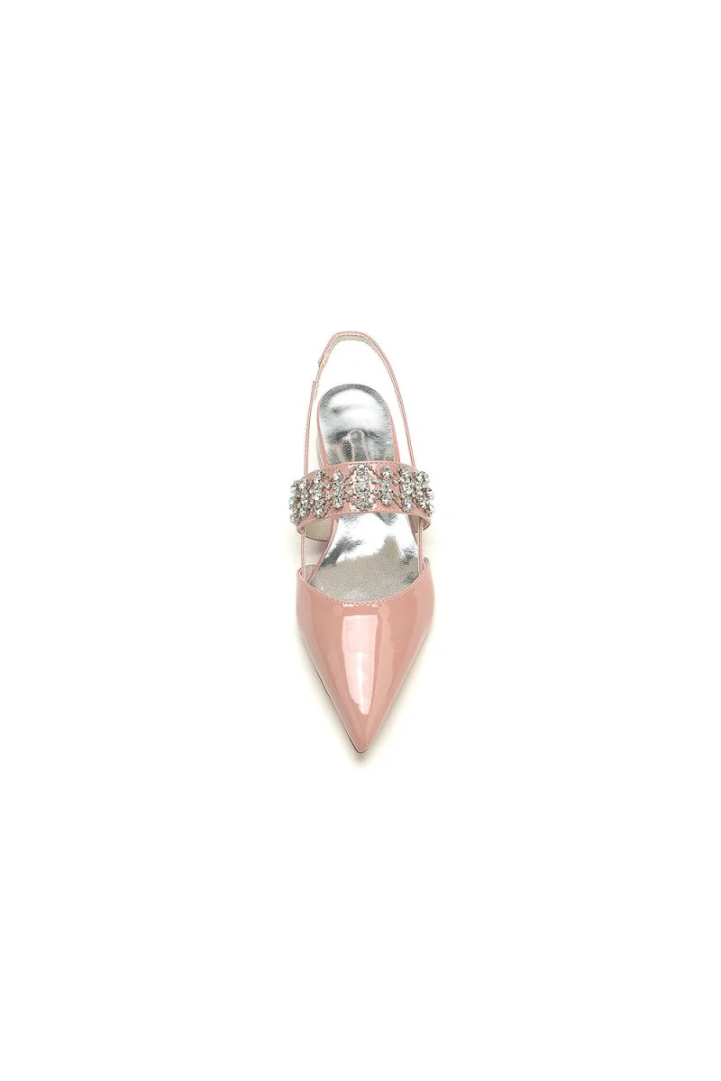 Nude Pink Women's Shoes with Silver Accents