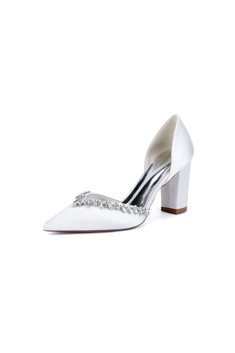 Fuchsia High Heels with Sparkling Crystal Embellishments