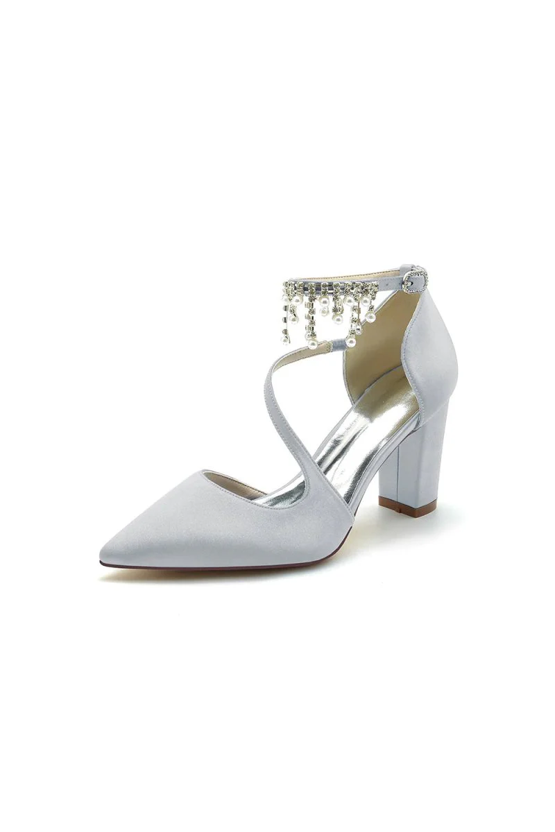 Pearl Tassel Block Heel Sandals