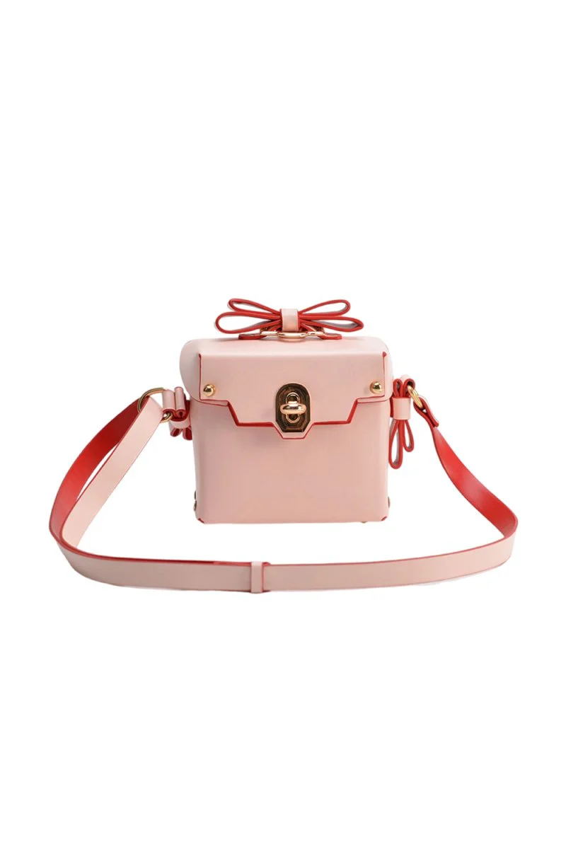 Women’s Bowknots Box Shoulder Bags in Vegan Leather
