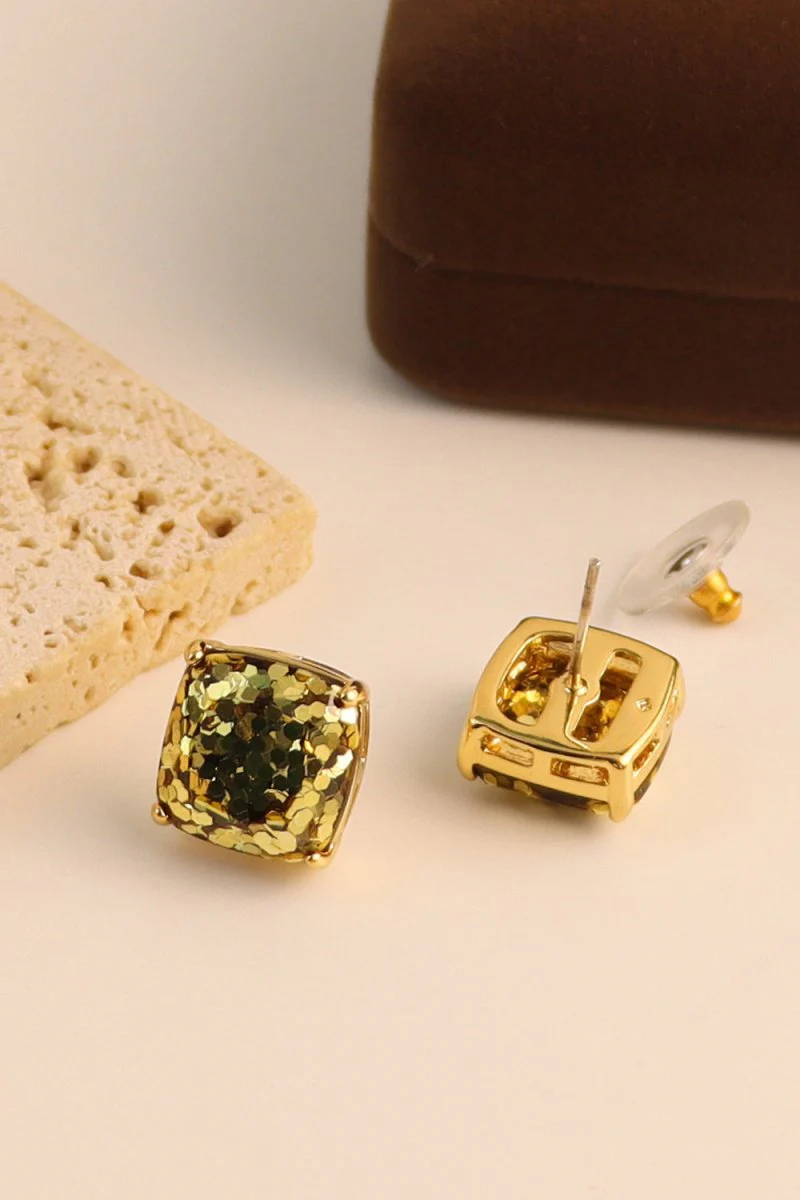 Gold Mini Square Studs