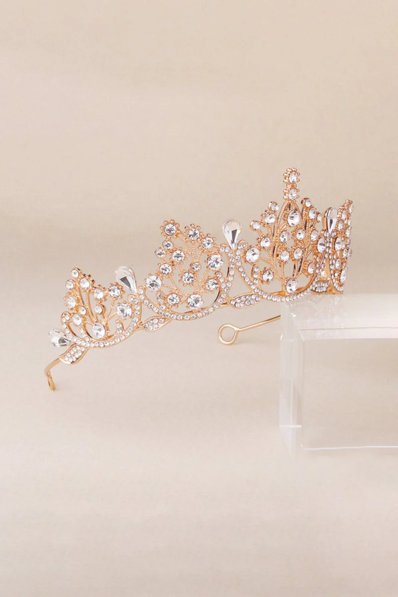 Bronze Princess Rhinestone Crowns for Women