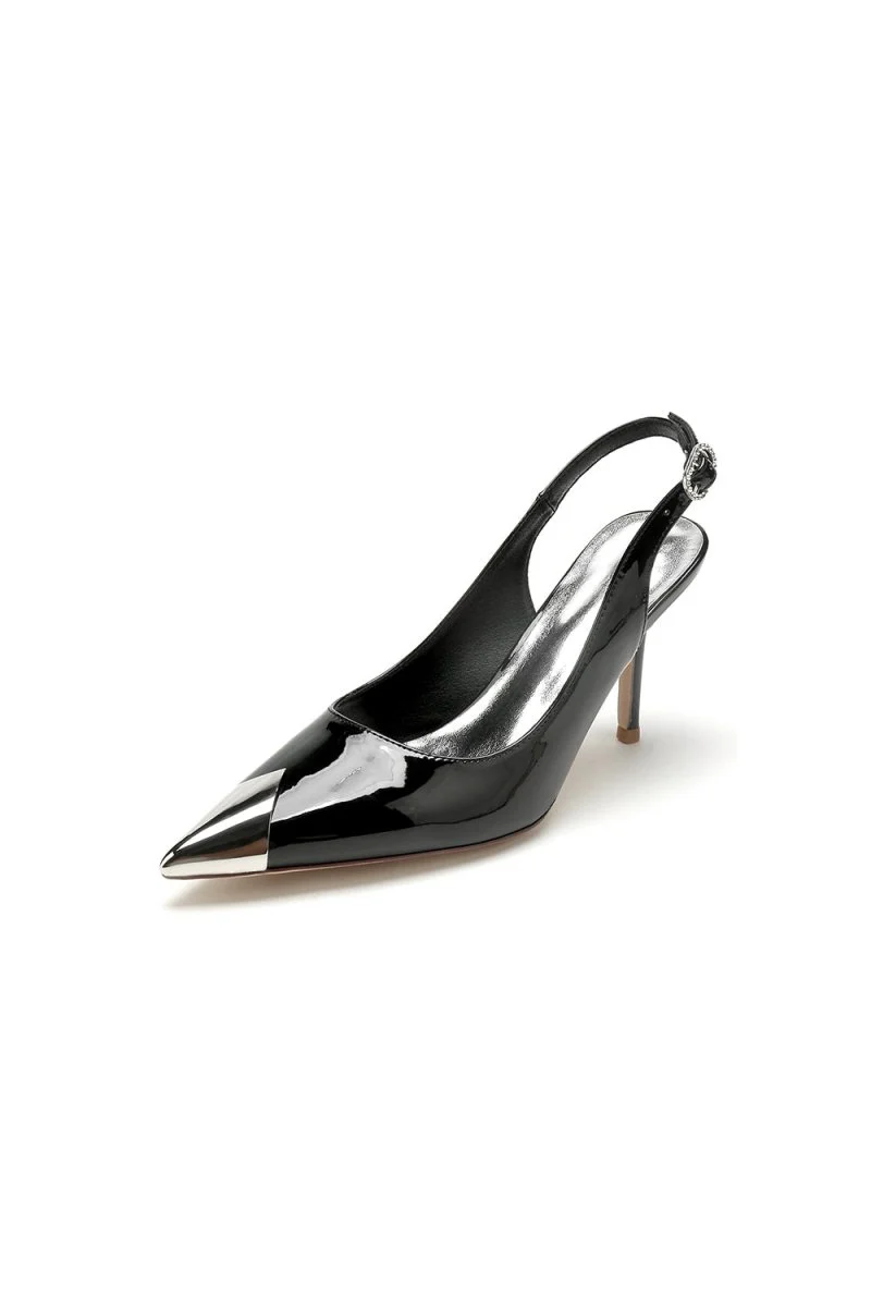 Glitter Crystal Wedding Shoes with Slingback Strap
