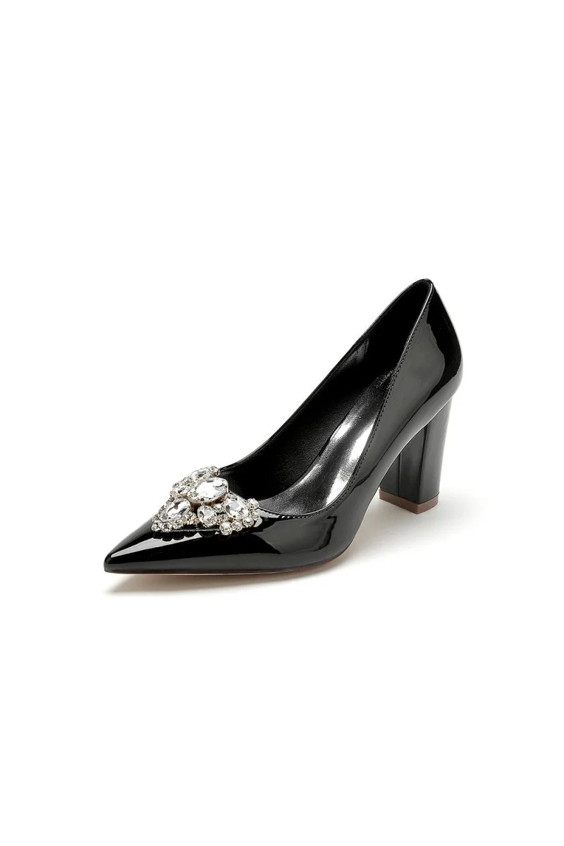 Burgundy High Heels with Gemstone-Adorned Golden Buckle
