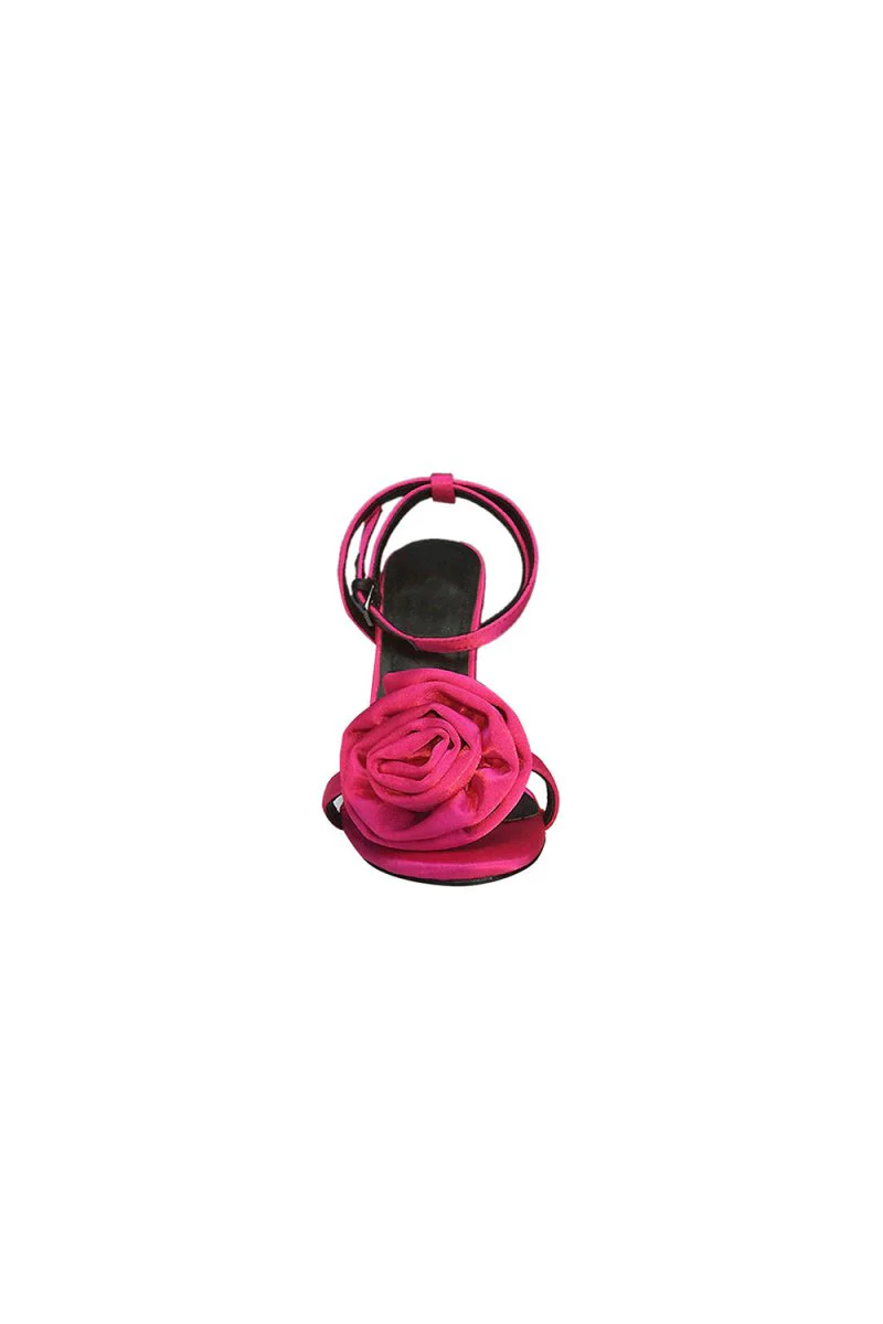 Pink Stiletto Heel Flower High Heel Sandals