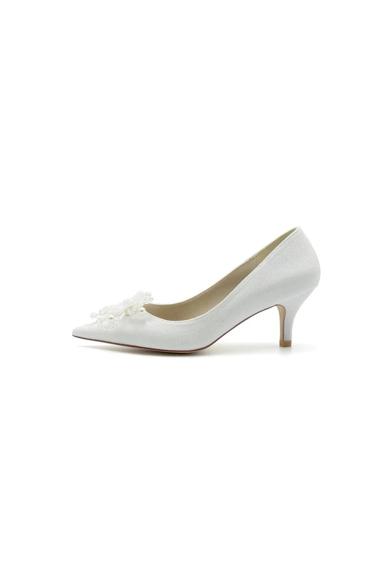 Flower Pointed Toe Wedding Stiletto Heels