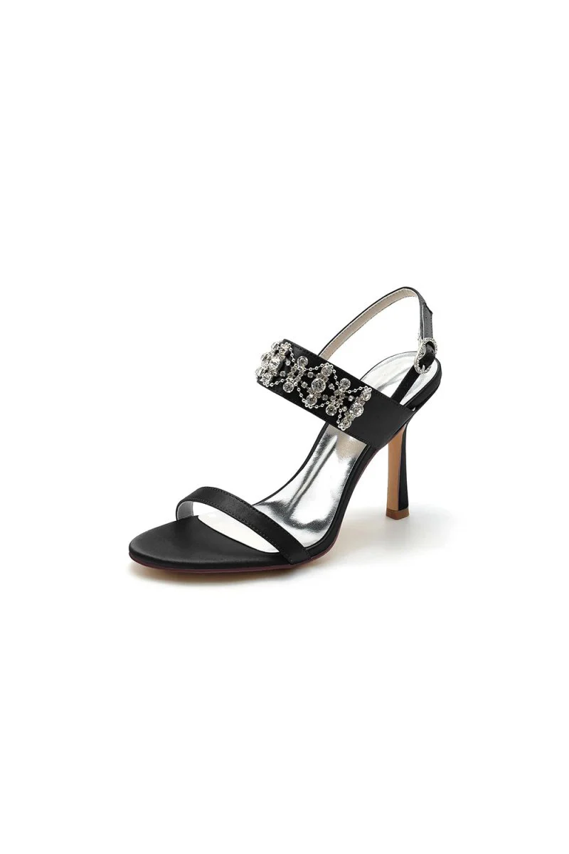 Rhinestone Beaded Ankle Straps Party Shoes