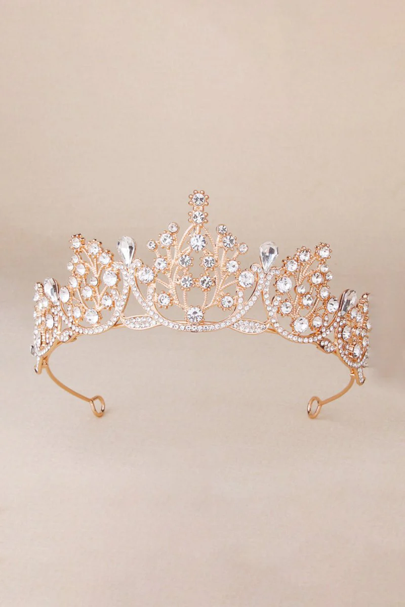 Bronze Princess Rhinestone Crowns for Women