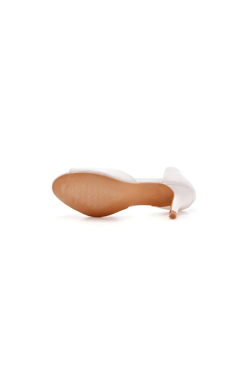 Peep Toe Satin Slip On Shoes High Heel
