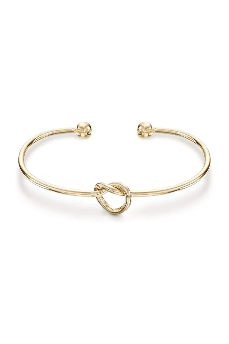 Gold Love Knot Open Bracelet