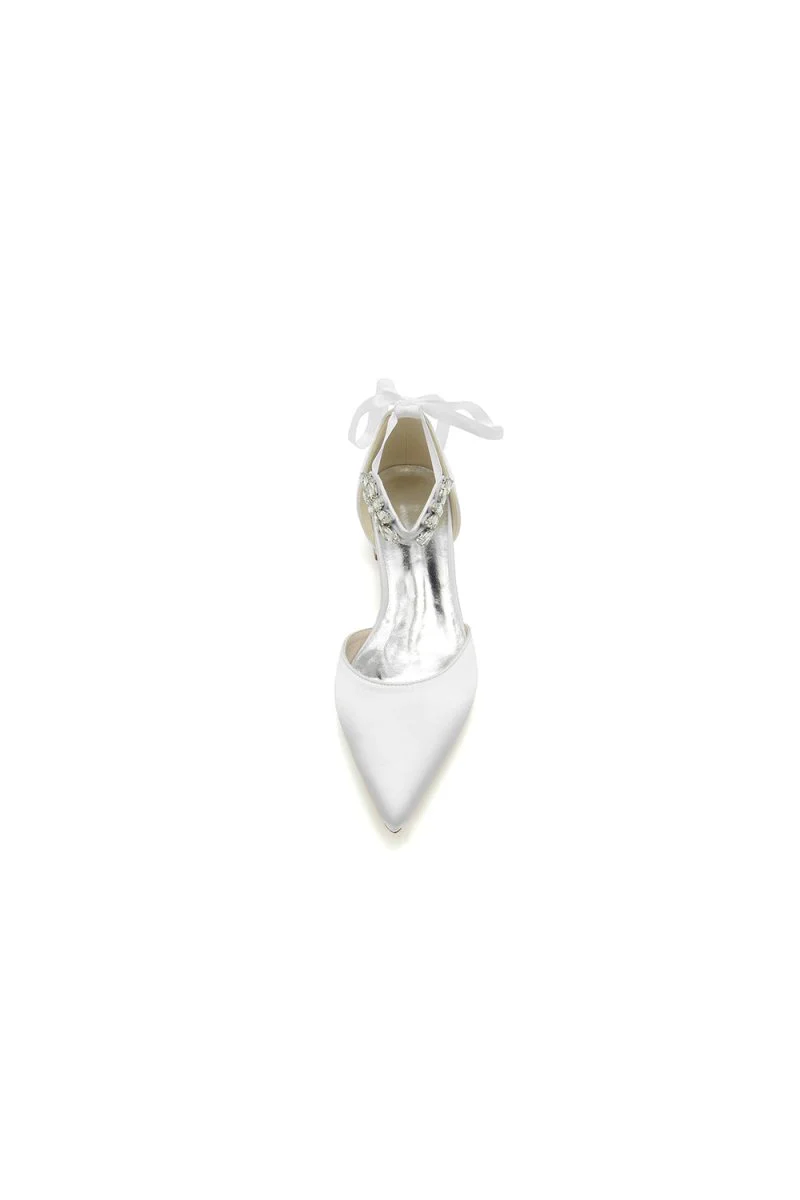 Champagne High Heels with Ornate Crystal and Pearl Accent