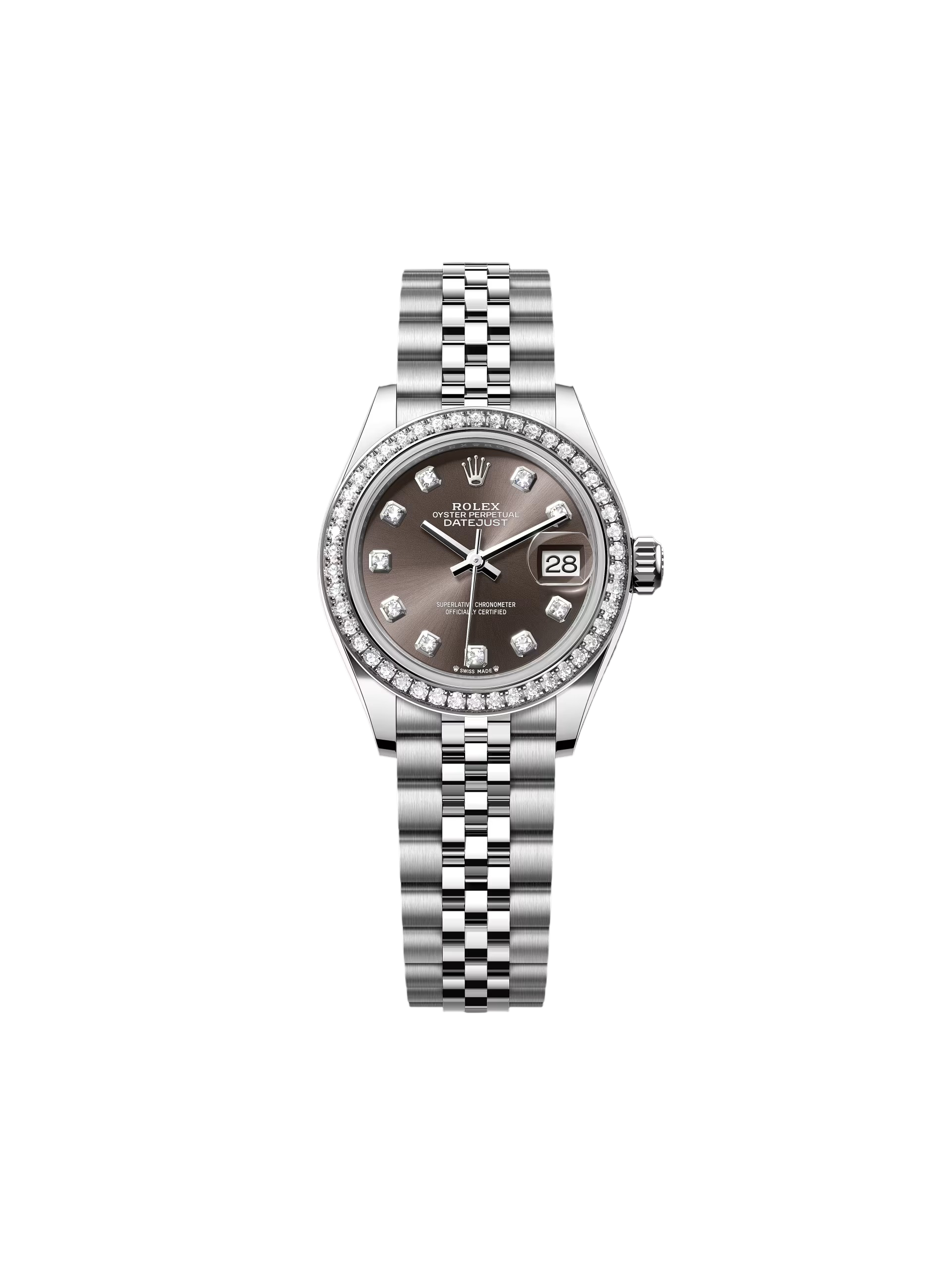 Rolex Lady-Datejust 28mm 279384RBR Dark Gray set with Diamonds