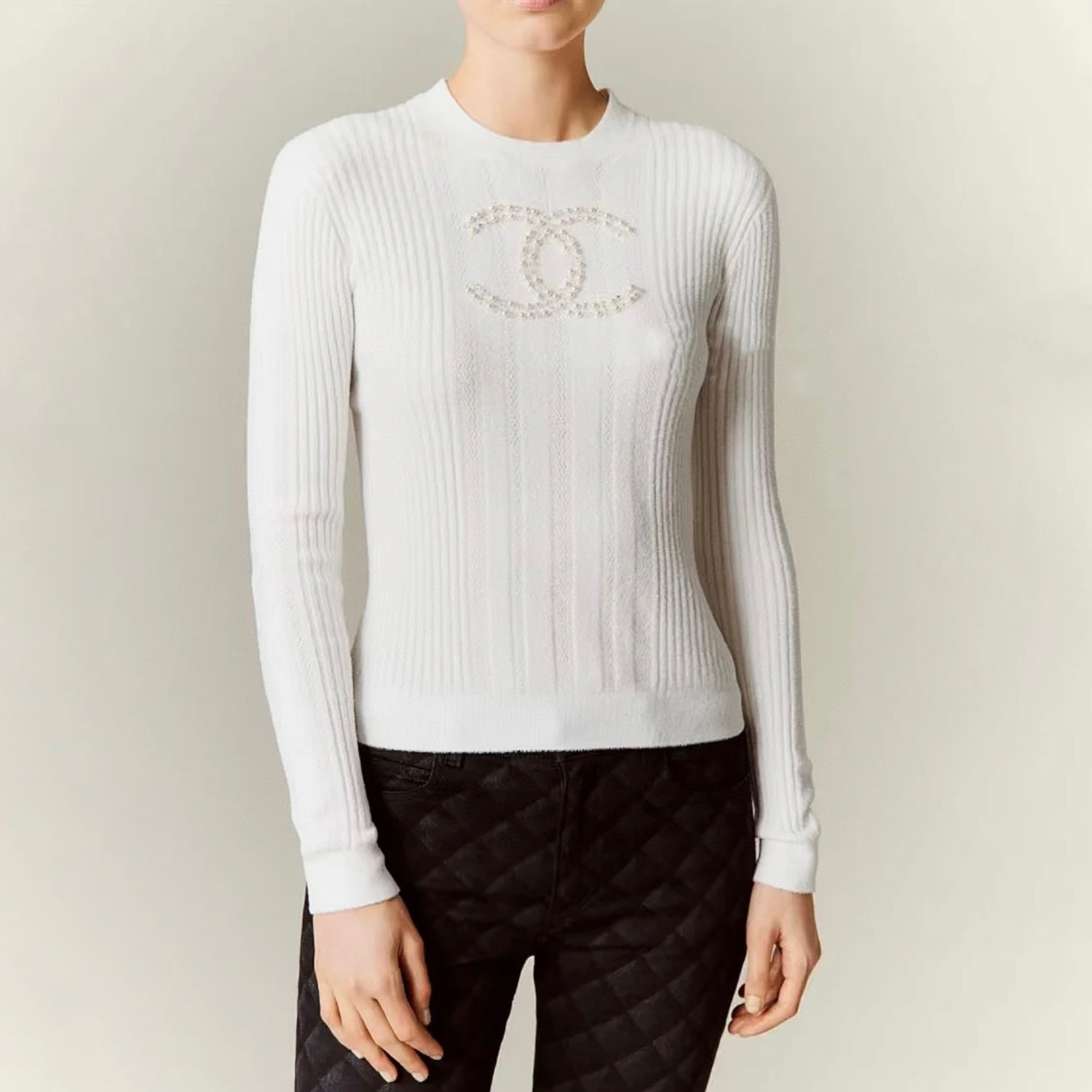 Chanel clearance white sweater