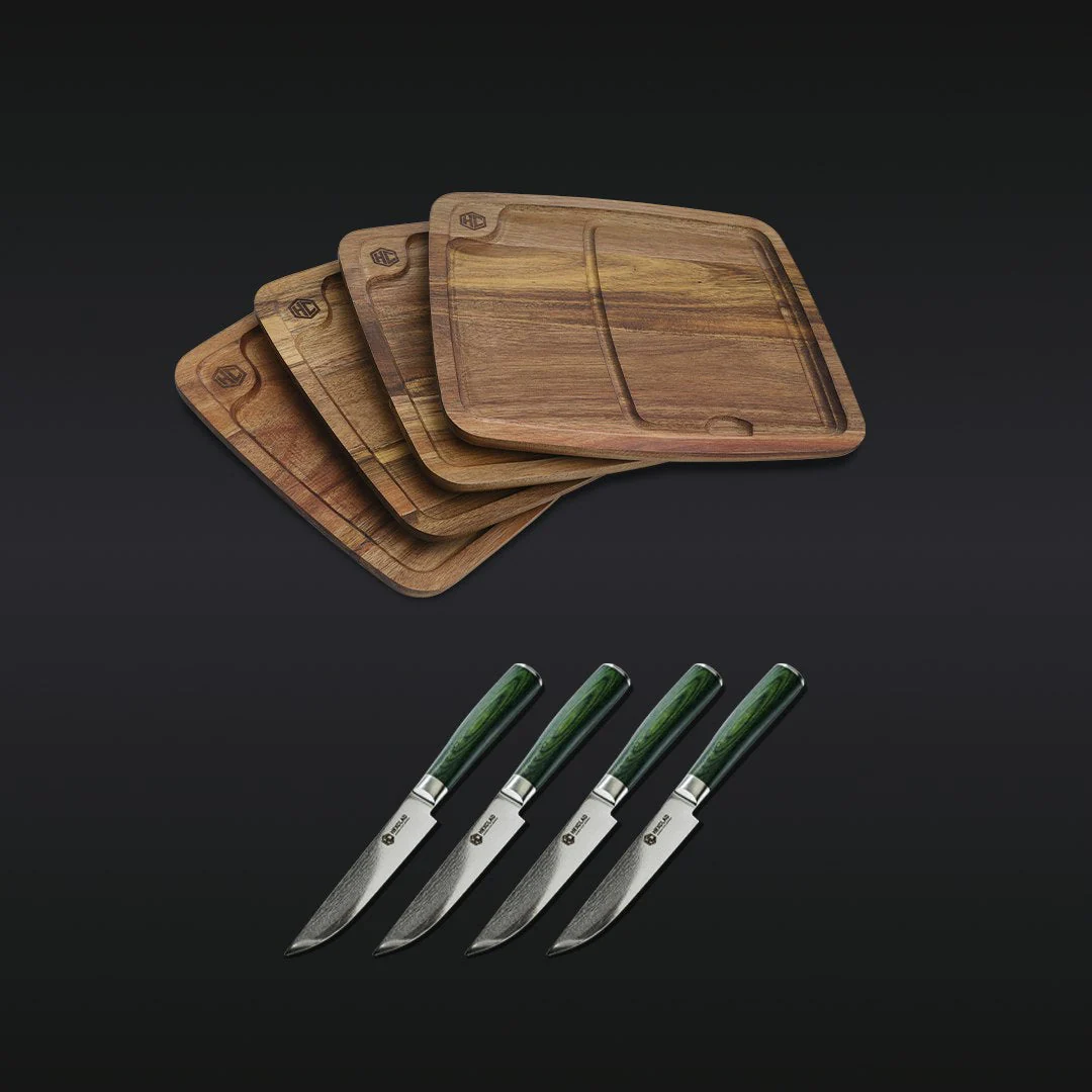 Steak Knife & Bistecca Plate Set, 8-pc (Green)