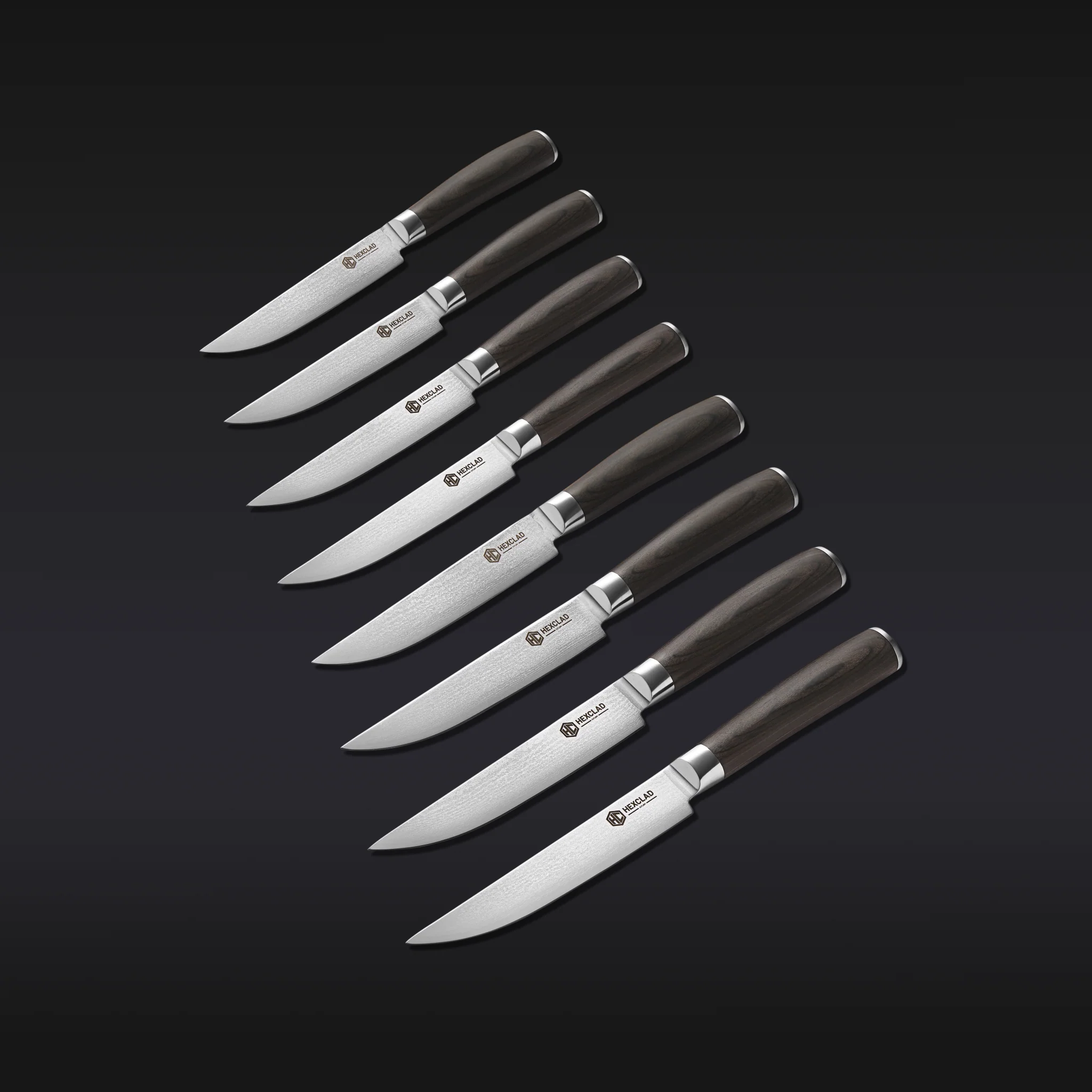 Damascus Steel Steak Knife Set, 8-pc (Espresso)