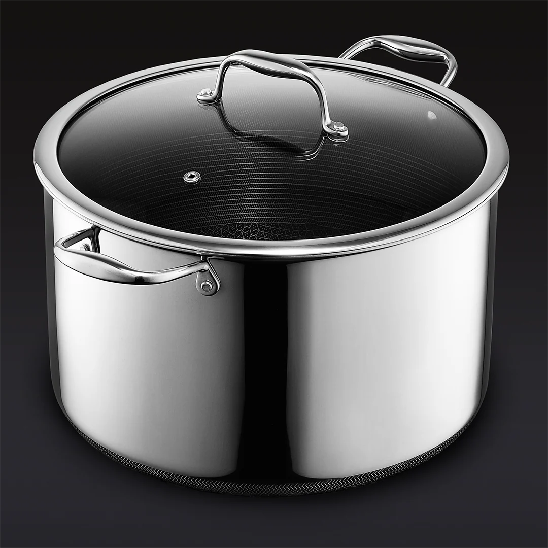 Hybrid Stock Pot with Lid, 12-Qt