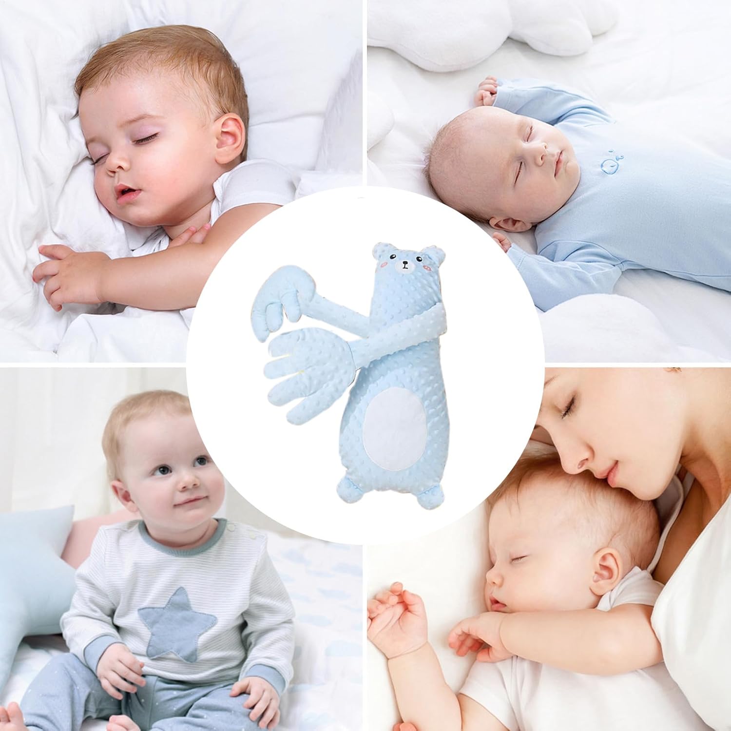 Baby Soothing Pillow with Remote Control, Soft Hand Sleep Aid Ergonomic Pillow for Naps, Nursing and Sleep Training, Calming Pacifier for Crib, Travel and Use