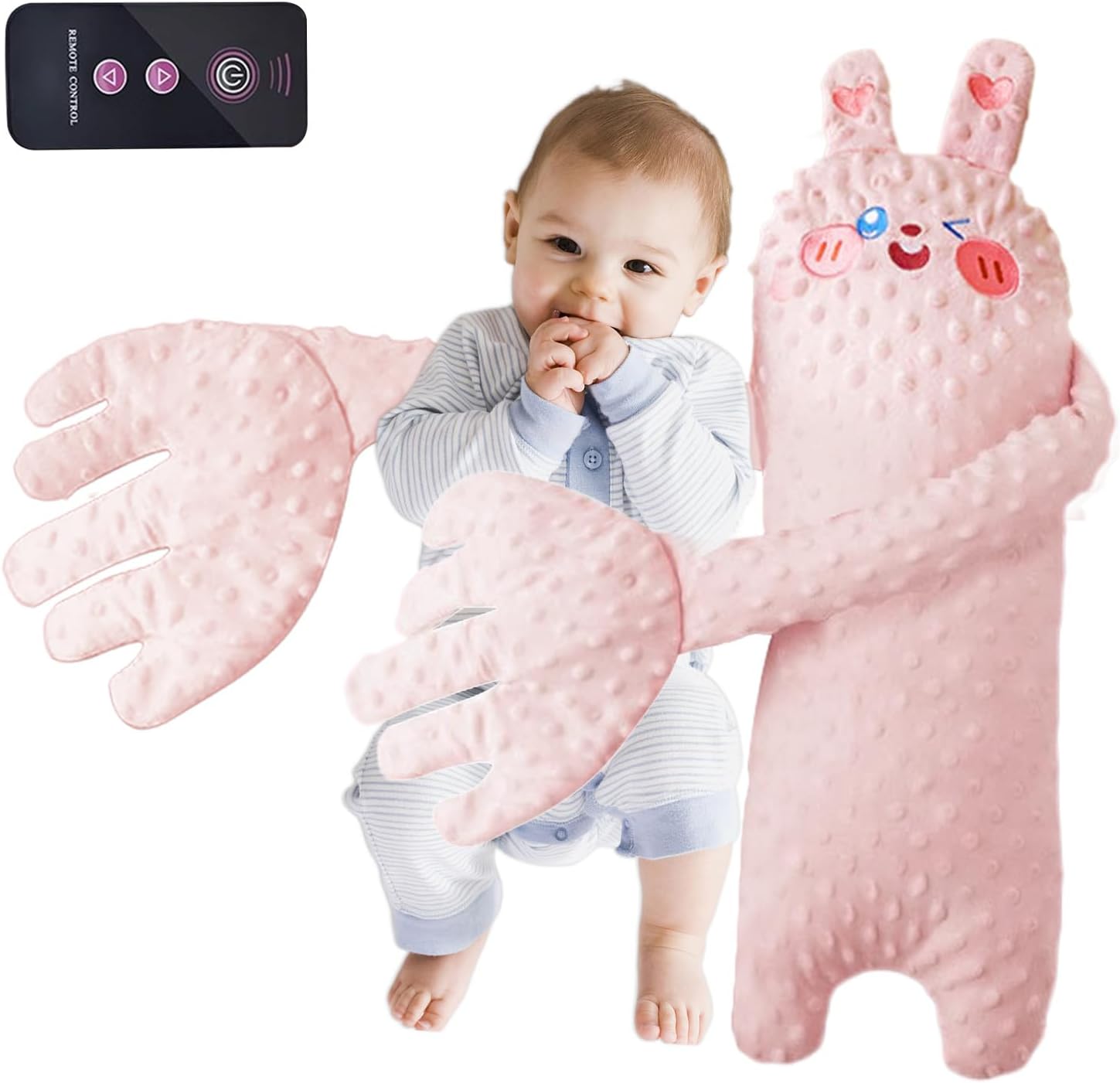 Baby Pattel, bébé tapant le jouet endormi,Baby taper un oreiller de sommeil en arrière pour dormir - Jouets en bas âge en forme d'animaux électriques avec télécommande, décoration de pépinière Prévent