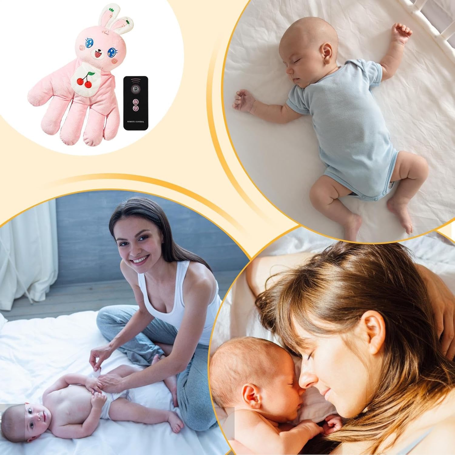 Baby Soothing Palm | Electric Baby Pacifier Pillow, Adorable Hand Sleeping Toy for Startling Prevention, Back Butt Aid for Toddler Room