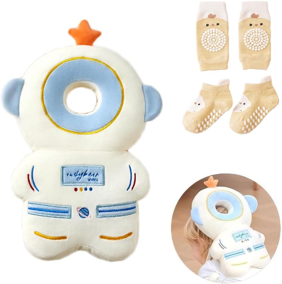 Bambebe Baby Head Protection Pillow Head Protection Backpack Safety Pads Adjustable Size Baby Head Protector for 4-24 Months Toddler Baby Safety Helmet Baby Harness Baby Walking(Turtle)